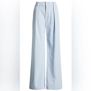 NWT‎ PAIGE Dallas Pants Wide Leg Light Chambray Cotton Linen 2